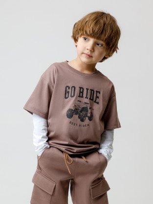 Футболка для мальчика, артикул: КР 302917, цвет: коричневый