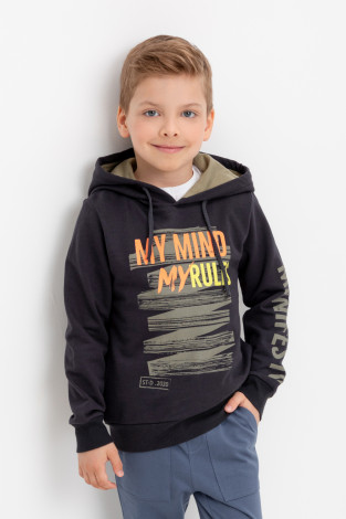 Толстовки для мальчика, артикул: К 300634, цвет: темно-серый