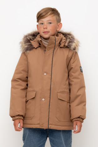 Пальто, плащи для мальчика, артикул: ВК 36096/1 УЗГ (122-158), цвет: коричневый