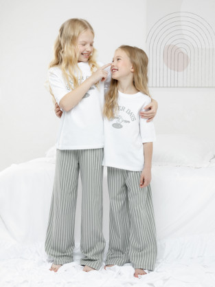 Пижама для девочки, артикул: МП 1657, цвет: белый