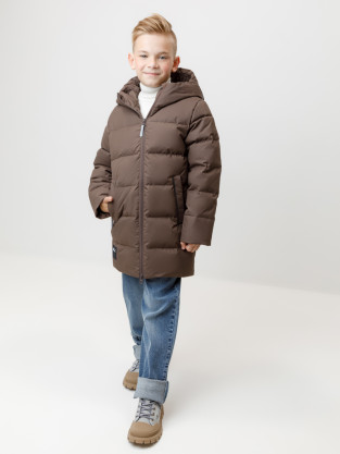 Пальто, плащи для мальчика, артикул: ВК 34070/7 УЗГ, цвет: коричневый