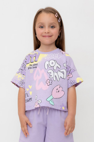 Футболка для девочки, артикул: КР 302695, цвет: фиолетовый