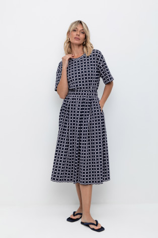 Юбки женские для мам, артикул: ЕВТ 7013, цвет: темно-синий