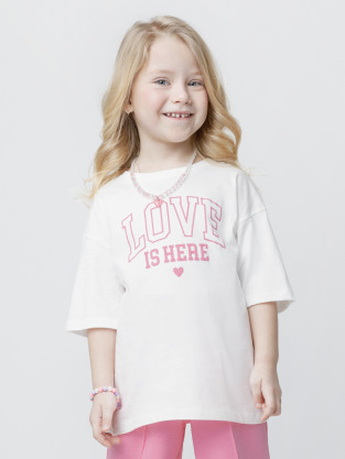 Футболка для девочки, артикул: КР 303016, цвет: сахар