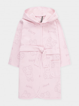 Халат для девочки, артикул: К 5763, цвет: светло-розовый