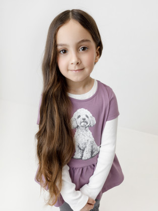 Блузка для девочки, артикул: КР 302881, цвет: фиолетовый