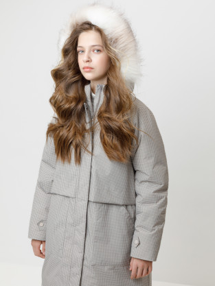 Куртка для девочки, артикул: ВК 38124/н/2 ГР, цвет: бежевый