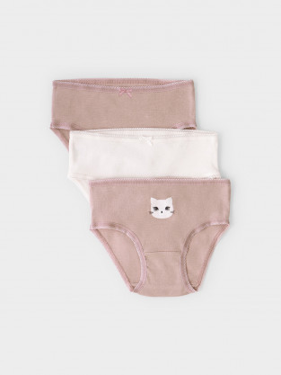 Трусы для девочки, артикул: К 1931-3уп, цвет: кофейный