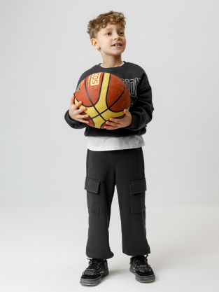 Брюки для мальчика, артикул: КР 400854, цвет: темно-серый