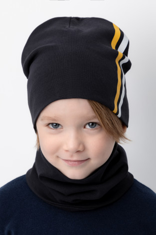 Шапка для мальчика, артикул: К 8125, цвет: темно-серый