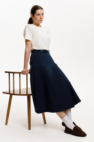 Юбки женские для мам, артикул: ЕВТ 7027, цвет: синий