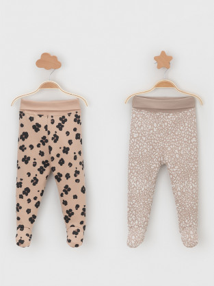 Ползунки для новорожденных, артикул: К 400220-2уп, цвет: бежевый