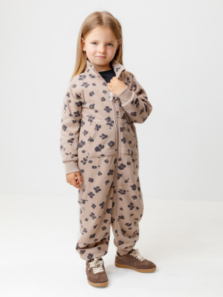Комбинезон для девочки, артикул: ФЛ 60005/н/4 ГР, цвет: светло-бежевый