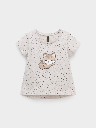 Футболка для девочки, артикул: КР 302854, цвет: бежевый