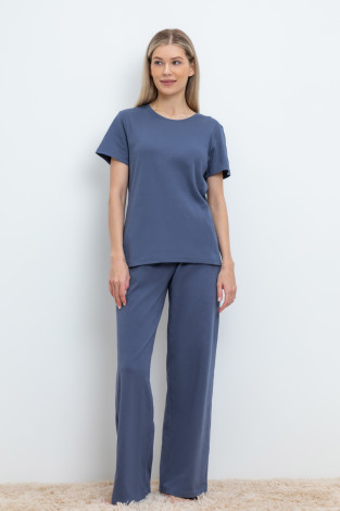 Брюки для дома для мам, артикул: Е 40053, цвет: синий