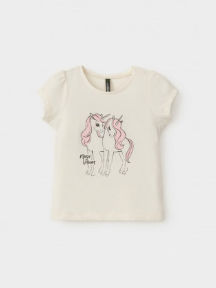 Футболка для девочки, артикул: КР 302454, цвет: сахар