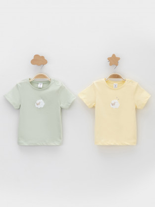 Футболка для новорожденных, артикул: К 302759-2уп, цвет: голубой