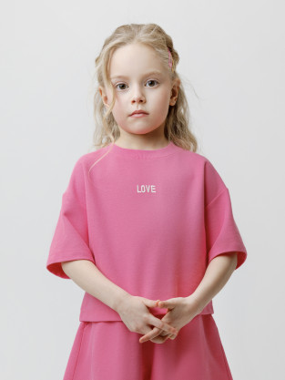 Футболка для девочки, артикул: КР 302944, цвет: ярко-розовый