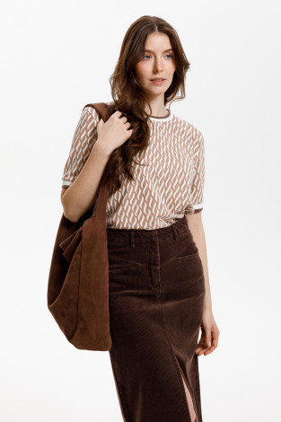 Футболки женские для мам, артикул: ЕВТ 3220, цвет: бежевый