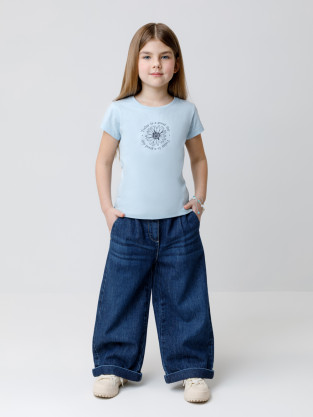 Футболка для девочки, артикул: КП 302763, цвет: голубой