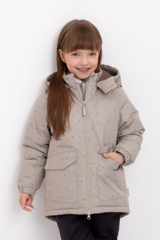 Куртка для девочки, артикул: ВК 38114/н/1 ГР, цвет: светло-бежевый