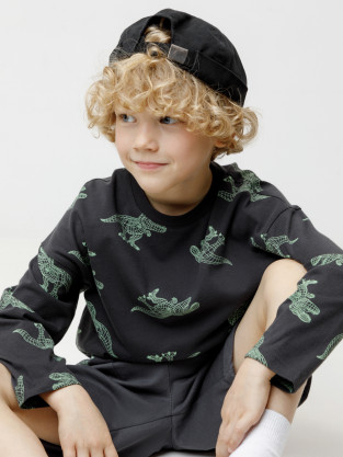 Лонгсливы для мальчика, артикул: КР 302273, цвет: темно-серый