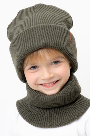 Комплект вязаный для мальчика, артикул: КВ 22016/ш, цвет: зеленый