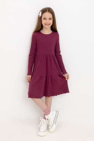 Платье для девочки, артикул: КР 5820, цвет: бордовый