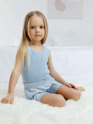 Пижама для девочки, артикул: К 1649, цвет: светло-голубой