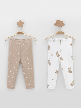 Брюки для новорожденных, артикул: К 400785-2уп, цвет: бежевый