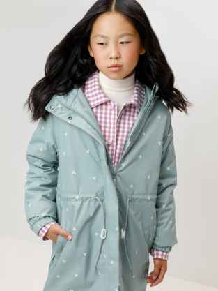 Пальто для девочки, артикул: ВК 32172/н/2 УЗГ, цвет: зеленый