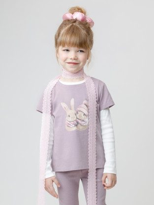 Футболка для девочки, артикул: КР 302808, цвет: розовый