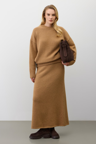 Юбки женские для мам, артикул: ЕВ 741/ш, цвет: коричневый