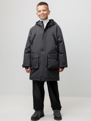 Пальто, плащи для мальчика, артикул: ВК 36112/1 ГР, цвет: темно-серый