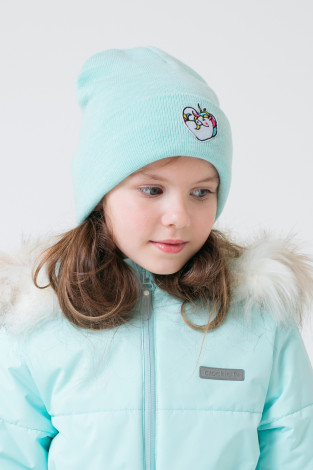 Шапка для девочки, артикул: КВ 20225/ш, цвет: бирюзовый