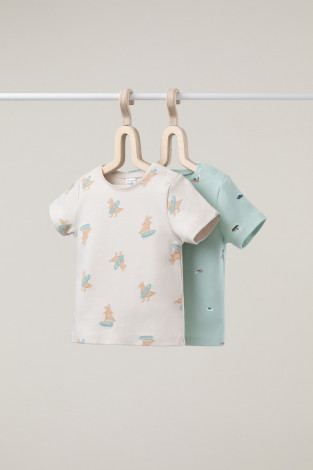 Футболка для новорожденных, артикул: К 301156-2уп, цвет: голубой