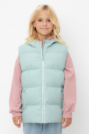 Жилет для девочки, артикул: ВК 35018/3 ГР (128-152), цвет: голубой