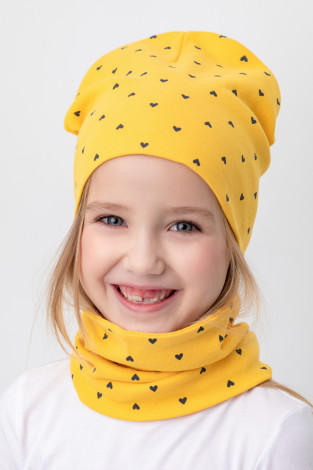 Шапка для девочки, артикул: К 8125, цвет: желтый