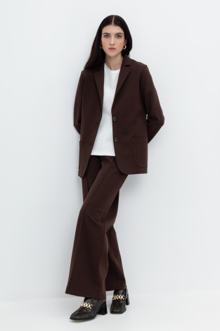 Брюки женские для мам, артикул: ЕВТ 4112, цвет: коричневый