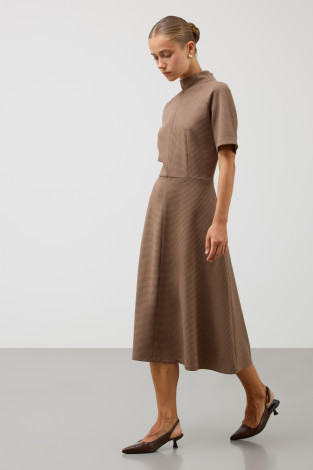Платья женские для мам, артикул: ЕВТ 5093, цвет: коричневый