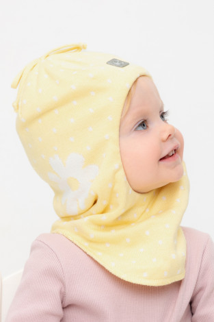 Шапка для девочки, артикул: КВ 20370, цвет: желтый