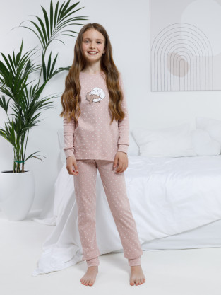 Пижама для девочки, артикул: МП 1621-1, цвет: коричневый