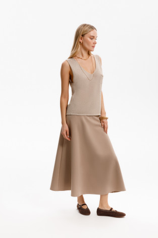 Юбки женские для мам, артикул: ЕВТ 7028, цвет: бежевый