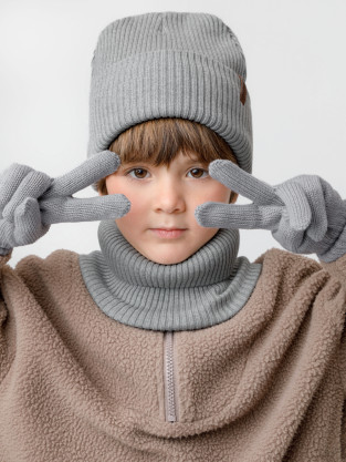 Перчатки для девочки, артикул: К 125/25, цвет: серый