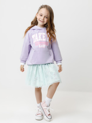 Худи для девочки, артикул: КР 302676, цвет: фиолетовый