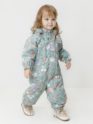 Комбинезоны утепленные для девочки, артикул: ВК 60085/н/1 Ал, цвет: зеленый