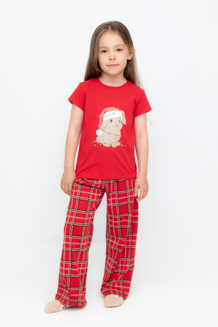 Пижама для девочки, артикул: К 1640, цвет: красный