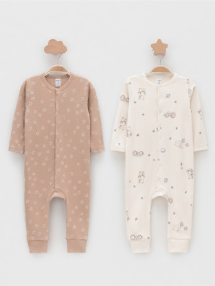 Комбинезон для новорожденных, артикул: К 6535-2уп, цвет: бежевый