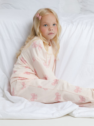 Пижама для девочки, артикул: К 1587, цвет: розовый