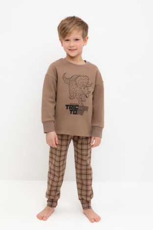 Пижама для мальчика, артикул: К 1567, цвет: коричневый